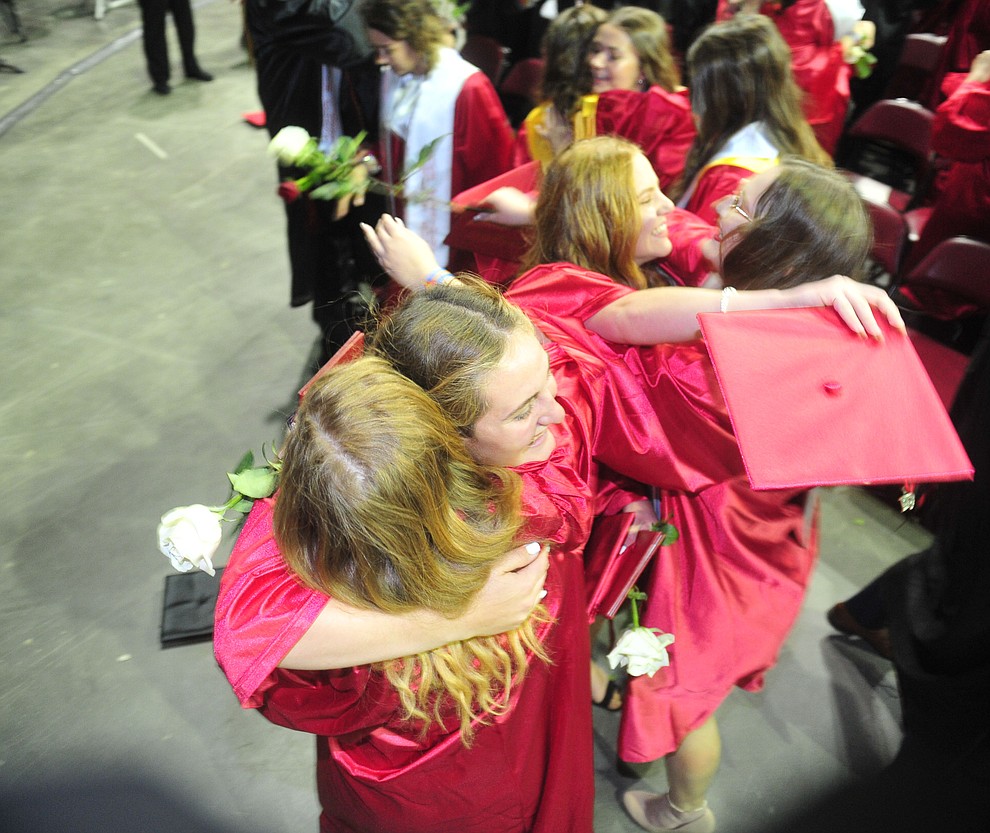Celebrations begin after Bradshaw Mountain High School graduated 334 students in a commencement ceremony Thursday, May 23 at the Findlay Toyota Center in Prescott Valley. (Les Stukenberg/Courier)