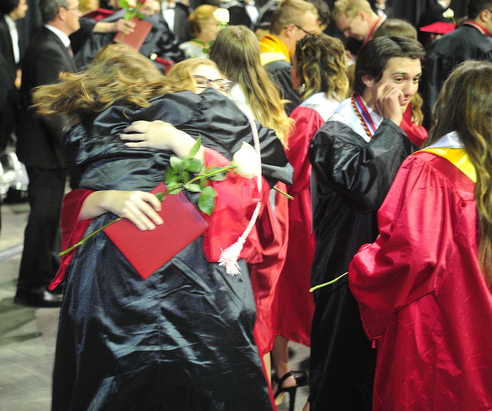 Celebrations begin after Bradshaw Mountain High School graduated 334 students in a commencement ceremony Thursday, May 23 at the Findlay Toyota Center in Prescott Valley. (Les Stukenberg/Courier)