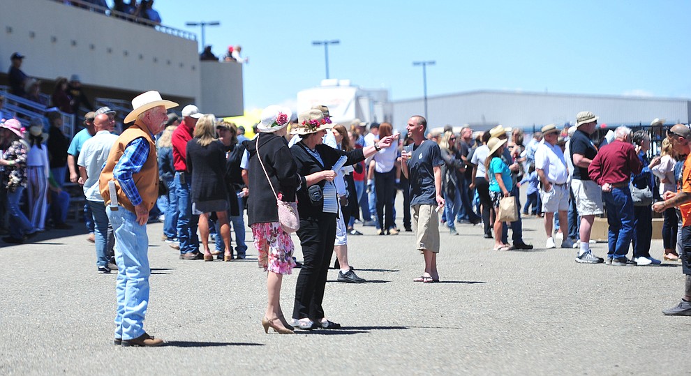 Large crowds at opening day of Arizona Downs Friday, May 24 in Prescott Valley. The racetrack reopens under new ownership after being closed for 10 years. (Les Stukenberg/Courier)