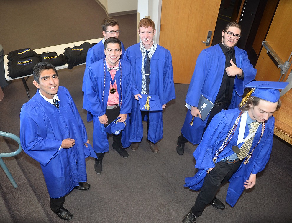 Students gather in the Ruth Street Theatre before Prescott High School graduated 301 students in a commencement ceremony Friday, May 24 on Bill Shepard Field in Prescott. (Les Stukenberg/Courier)