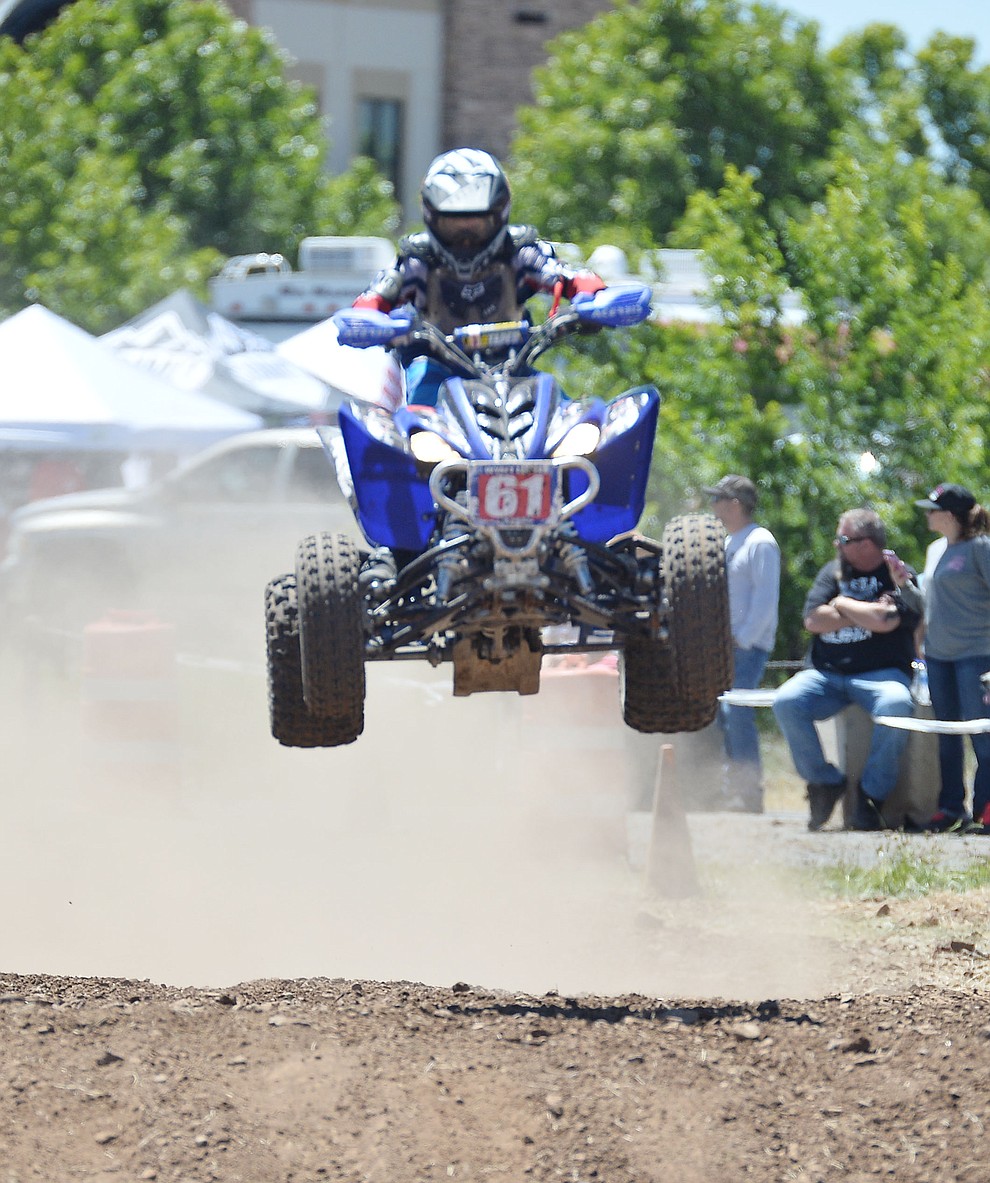 Quads were in action at the noon time hour during Arizona Off Road Promotion's Prescott Valley Grand Prix near the Findlay Toyota Center Saturday, May 25. in Prescott Valley. (Les Stukenberg/Courier)