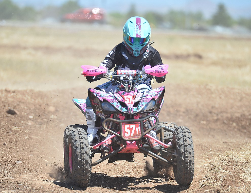 Quads were in action at the noon time hour during Arizona Off Road Promotion's Prescott Valley Grand Prix near the Findlay Toyota Center Saturday, May 25. in Prescott Valley. (Les Stukenberg/Courier)