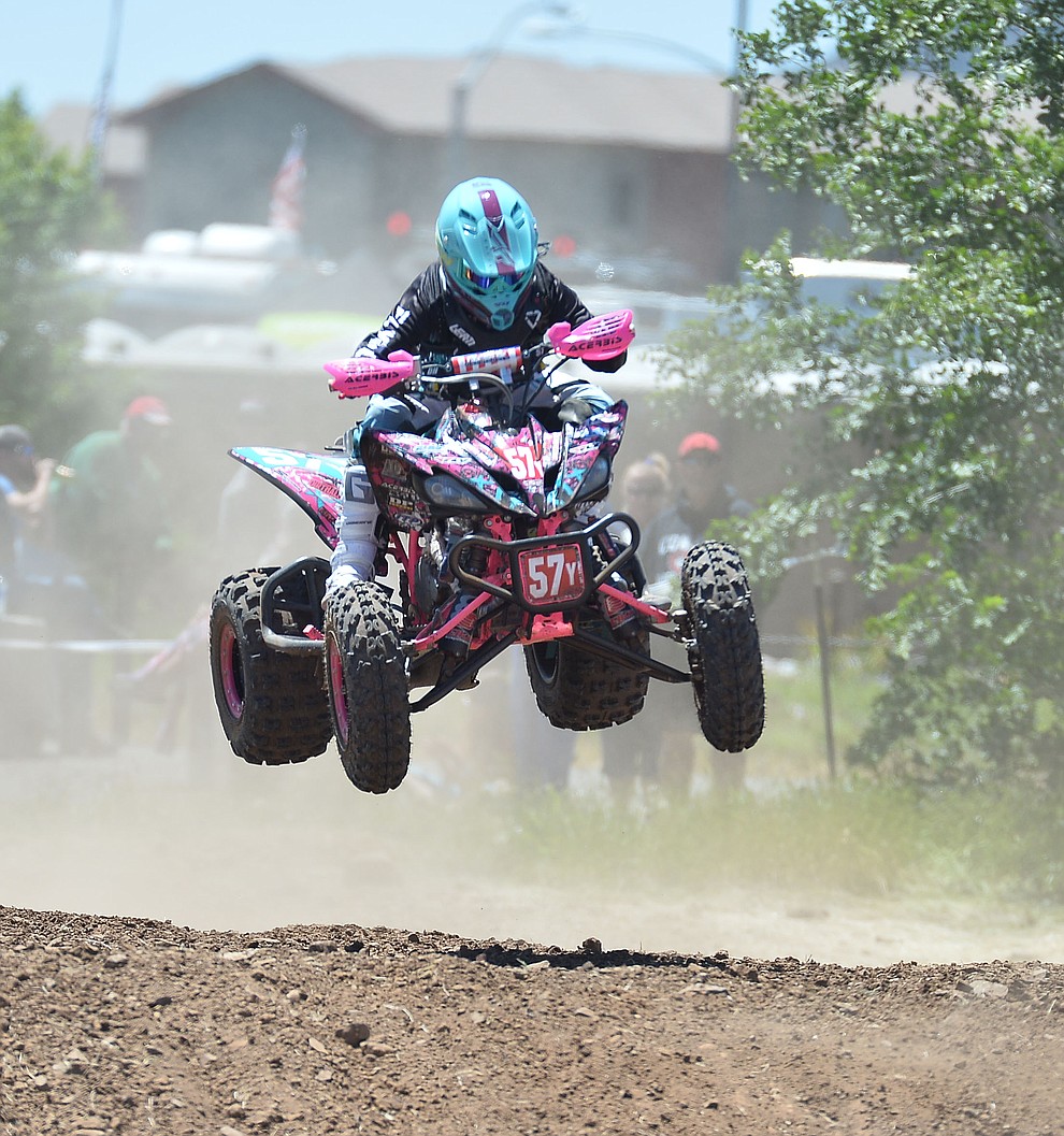Quads were in action at the noon time hour during Arizona Off Road Promotion's Prescott Valley Grand Prix near the Findlay Toyota Center Saturday, May 25. in Prescott Valley. (Les Stukenberg/Courier)