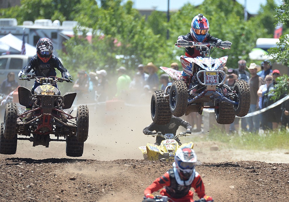 Quads were in action at the noon time hour during Arizona Off Road Promotion's Prescott Valley Grand Prix near the Findlay Toyota Center Saturday, May 25. in Prescott Valley. (Les Stukenberg/Courier)