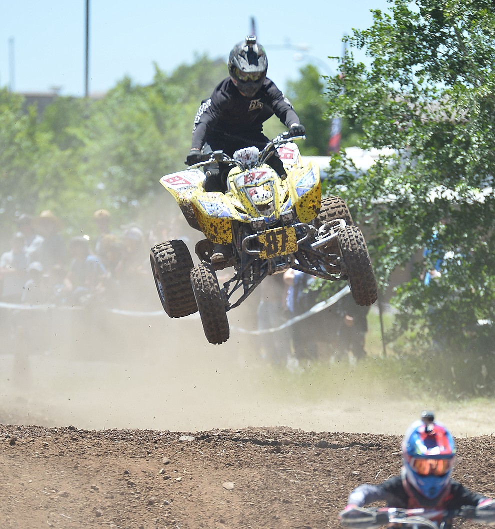 Quads were in action at the noon time hour during Arizona Off Road Promotion's Prescott Valley Grand Prix near the Findlay Toyota Center Saturday, May 25. in Prescott Valley. (Les Stukenberg/Courier)