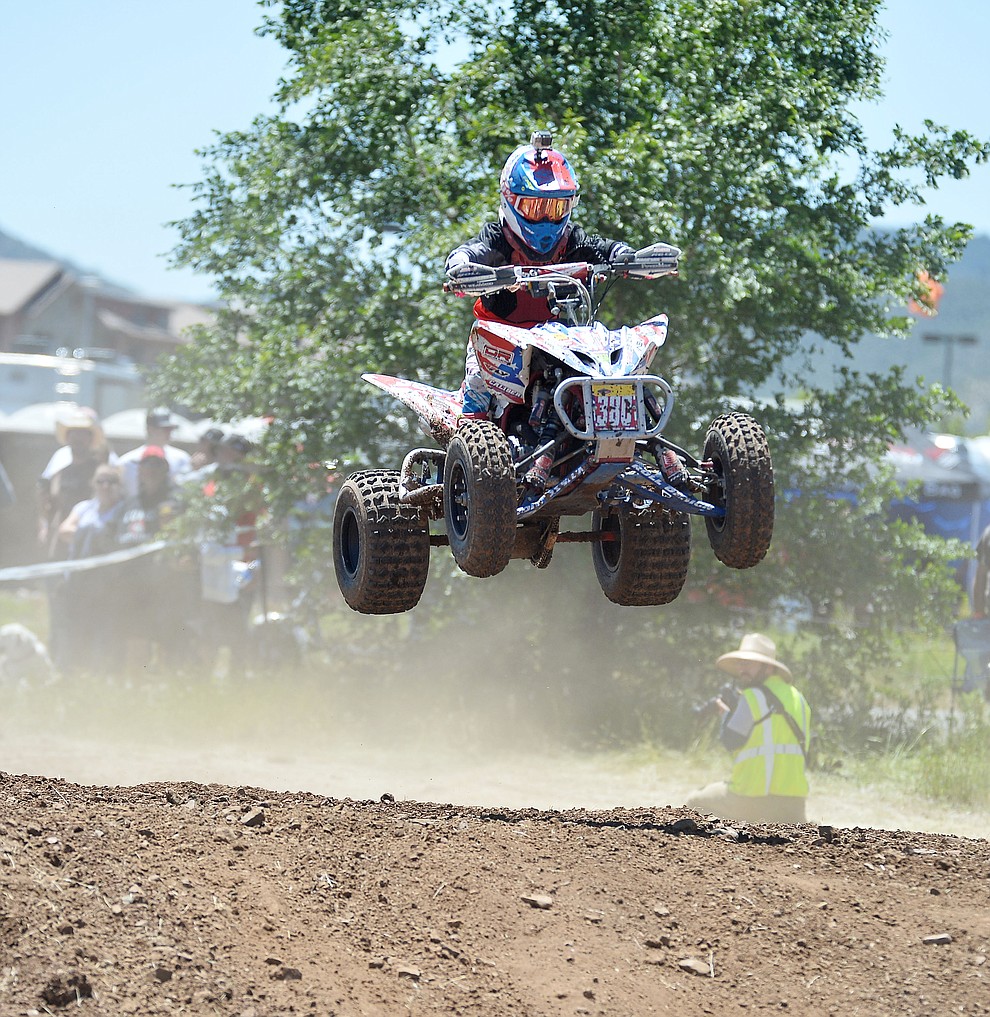 Quads were in action at the noon time hour during Arizona Off Road Promotion's Prescott Valley Grand Prix near the Findlay Toyota Center Saturday, May 25. in Prescott Valley. (Les Stukenberg/Courier)