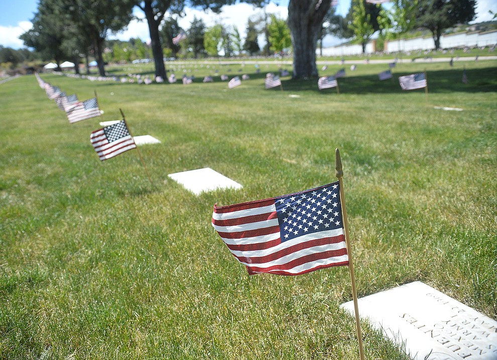 Flags were placed on all the gravesites for the Memorial Day Ceremony at the National Cemetery Monday, May 27 in Prescott. (Les Stukenberg/Courier)