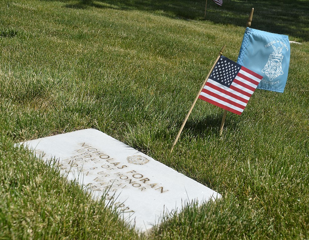 Nicholas Foran, a Medal of Honor recipient from the Indian Wars, is buried at the National Cemetery Monday, May 27 in Prescott. (Les Stukenberg/Courier)
