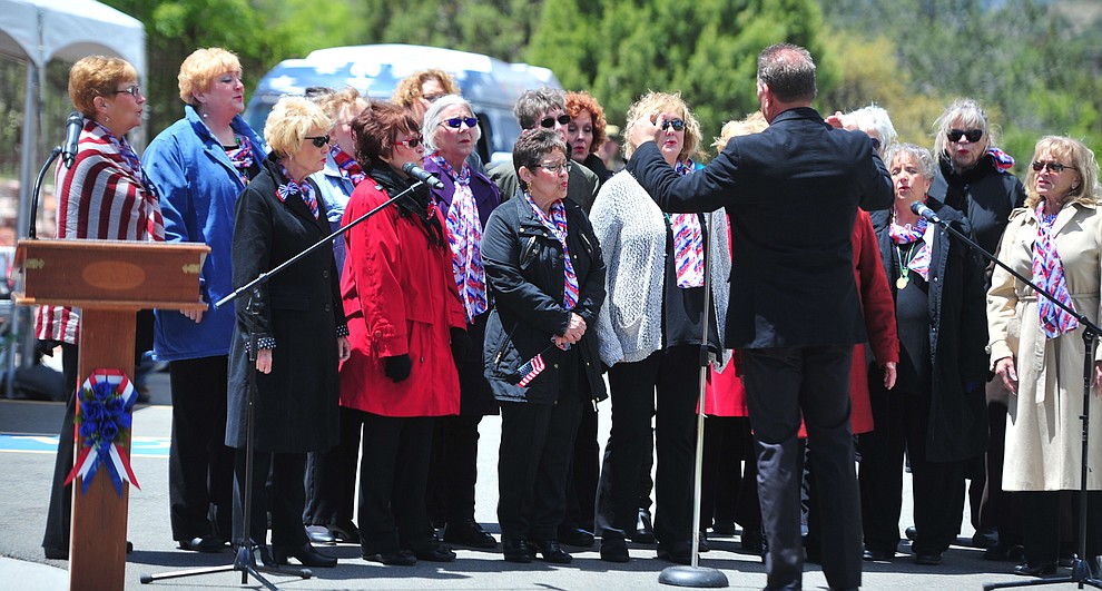 Song of the Pines Sweet Adelines sing patriotic songs during the Memorial Day Ceremony at the National Cemetery Monday, May 27 in Prescott. (Les Stukenberg/Courier)