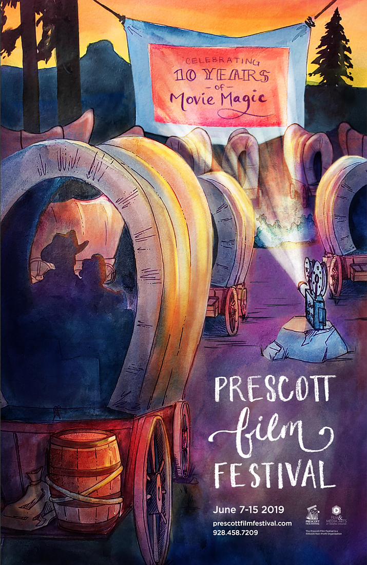 Artist Beth Hammer’s poster for the 2019 Prescott Film Festival. (Prescott Film Festival/Courtesy)