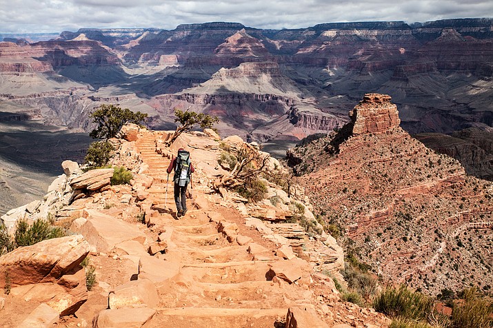 A hiker heads down the South Kaibab Trail. (Stock photo)