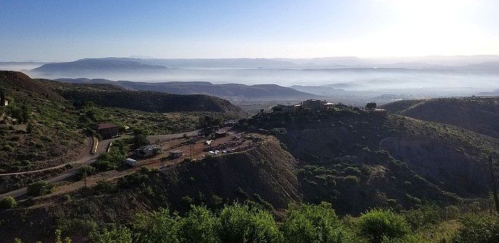 Smoke was prevalent throughout the Upper Verde Valley Tuesday morning as seen from this vantage point in Jerome. Photo courtesy of Ron Chilston