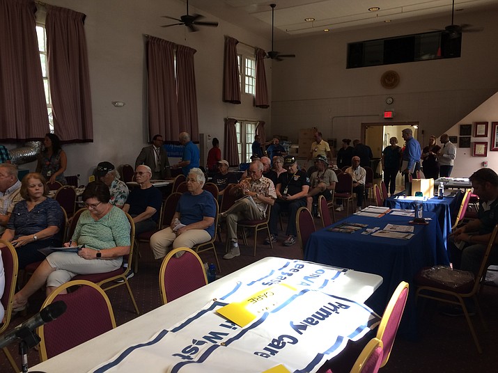 Some of the 50-some people attending the VA’s veteran Town Hall on Thursday, June 13. (Nanci Hutson/Courier)