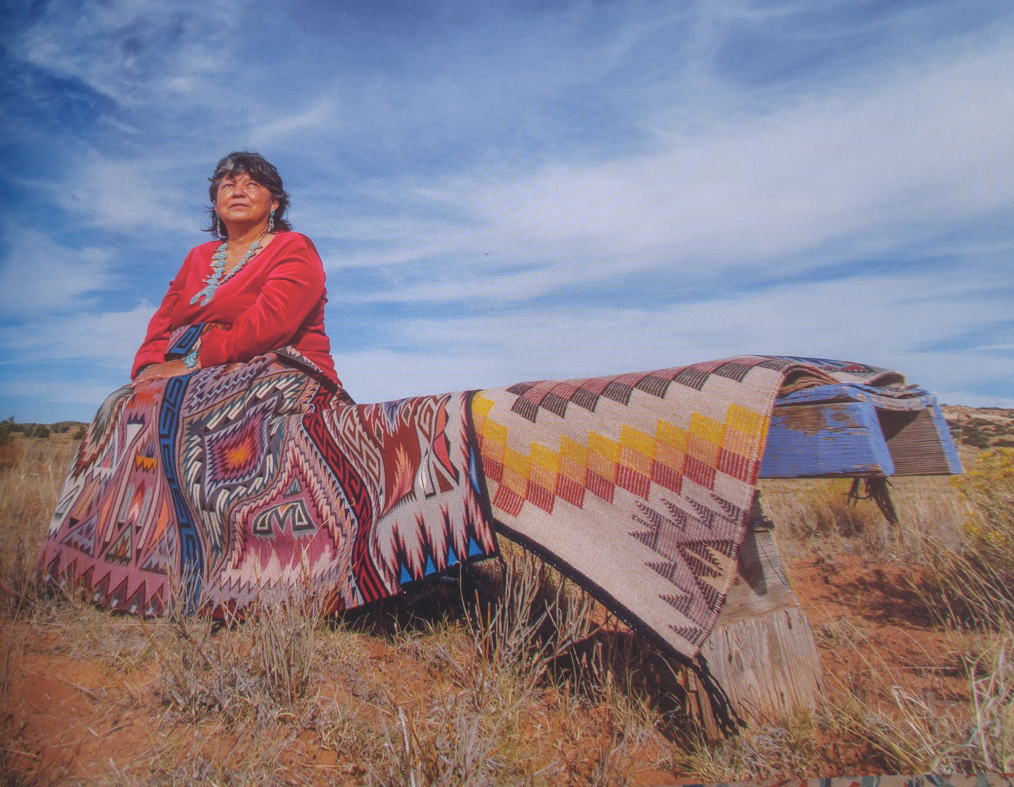 Navajo Weavers Lynda Teller Pete and Barbara Teller Ornelas give.