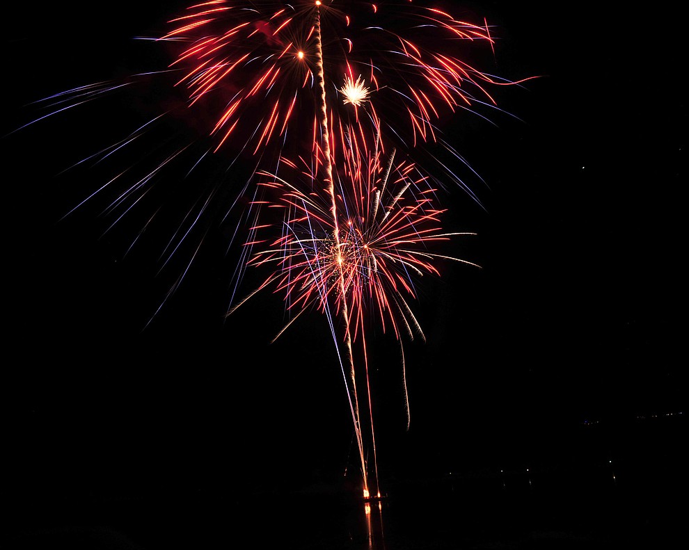 Fireworks explode at the City of Prescott's Watson Lake Fourth of July Celebration Thursday July 4, 2019. (Les Stukenberg/Courier)