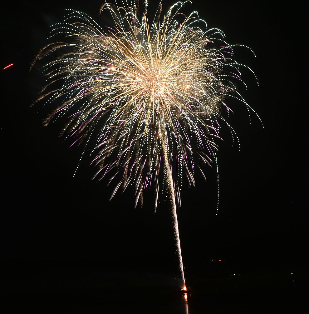 Fireworks explode at the City of Prescott's Watson Lake Fourth of July Celebration Thursday July 4, 2019. (Les Stukenberg/Courier)