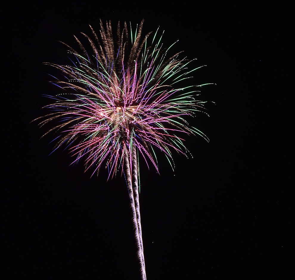 Fireworks explode at the City of Prescott's Watson Lake Fourth of July Celebration Thursday July 4, 2019. (Les Stukenberg/Courier)