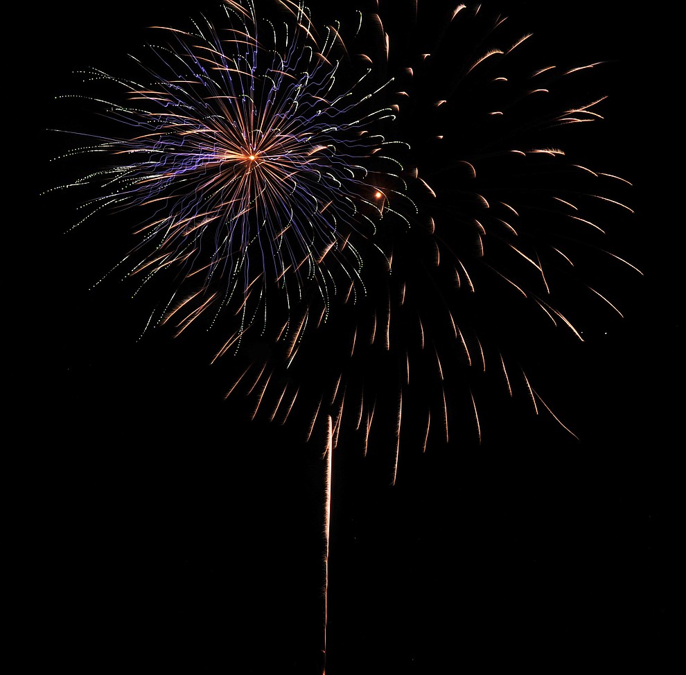 Fireworks explode at the City of Prescott's Watson Lake Fourth of July Celebration Thursday July 4, 2019. (Les Stukenberg/Courier)