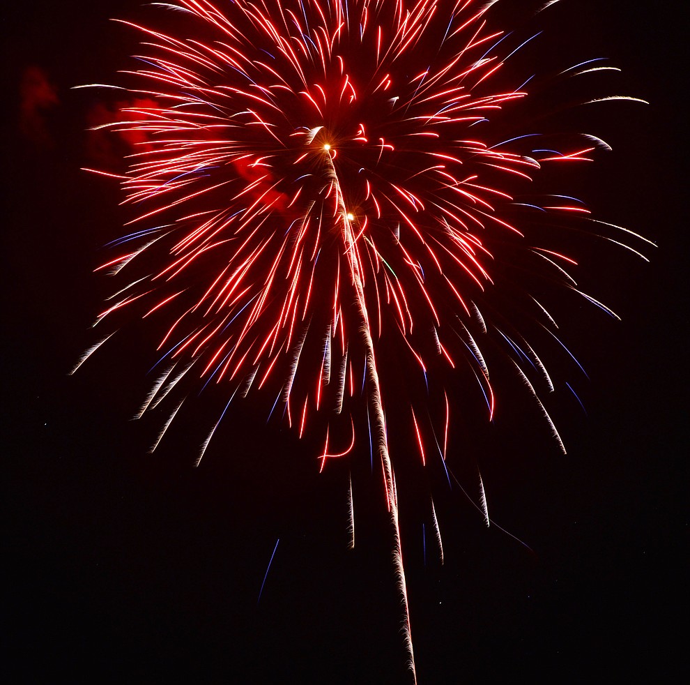 Fireworks explode at the City of Prescott's Watson Lake Fourth of July Celebration Thursday July 4, 2019. (Les Stukenberg/Courier)