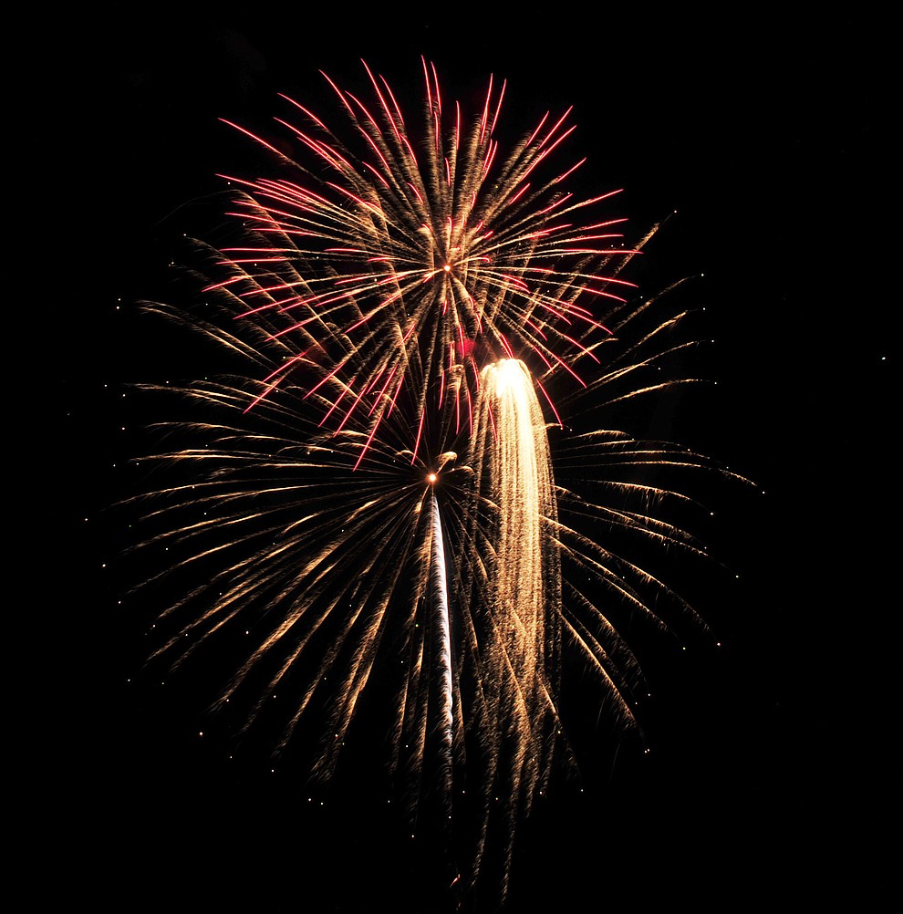 Fireworks explode at the City of Prescott's Watson Lake Fourth of July Celebration Thursday July 4, 2019. (Les Stukenberg/Courier)