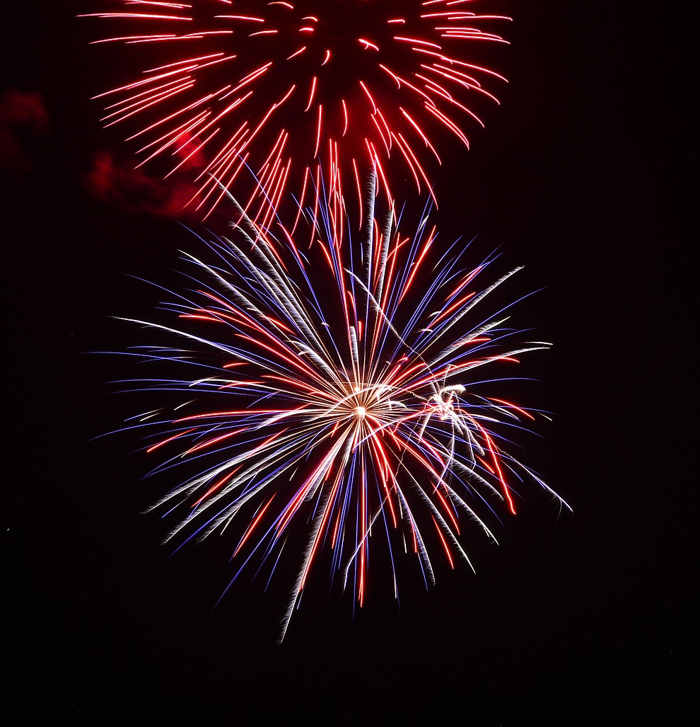 Fireworks explode at the City of Prescott's Watson Lake Fourth of July Celebration Thursday July 4, 2019. (Les Stukenberg/Courier)