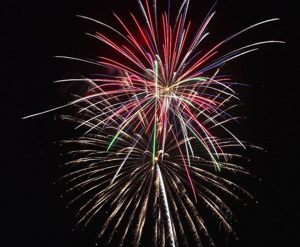 Fireworks explode at the City of Prescott's Watson Lake Fourth of July Celebration Thursday July 4, 2019. (Les Stukenberg/Courier)