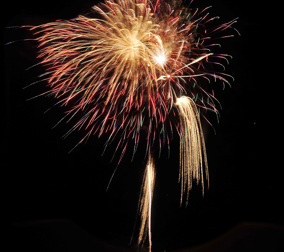 Fireworks explode at the City of Prescott's Watson Lake Fourth of July Celebration Thursday July 4, 2019. (Les Stukenberg/Courier)
