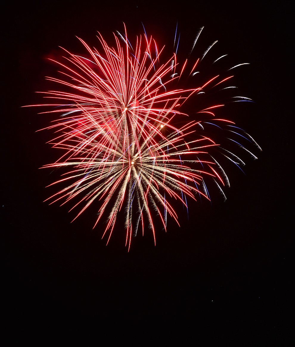 Fireworks explode at the City of Prescott's Watson Lake Fourth of July Celebration Thursday July 4, 2019. (Les Stukenberg/Courier)