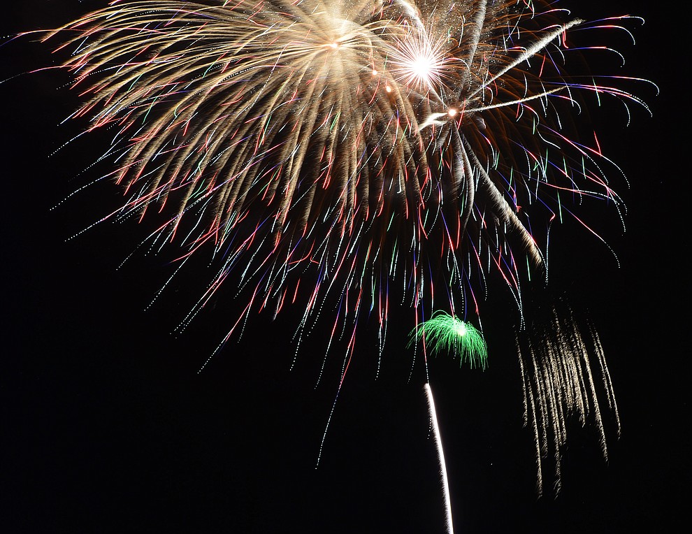 Fireworks explode at the City of Prescott's Watson Lake Fourth of July Celebration Thursday July 4, 2019. (Les Stukenberg/Courier)