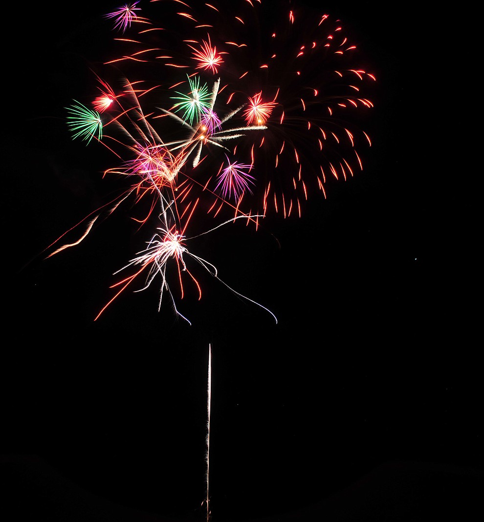 Fireworks explode at the City of Prescott's Watson Lake Fourth of July Celebration Thursday July 4, 2019. (Les Stukenberg/Courier)