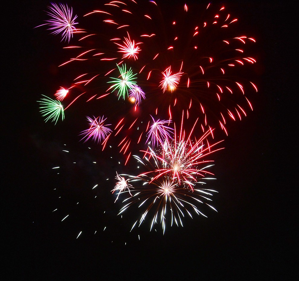 Fireworks explode at the City of Prescott's Watson Lake Fourth of July Celebration Thursday July 4, 2019. (Les Stukenberg/Courier)