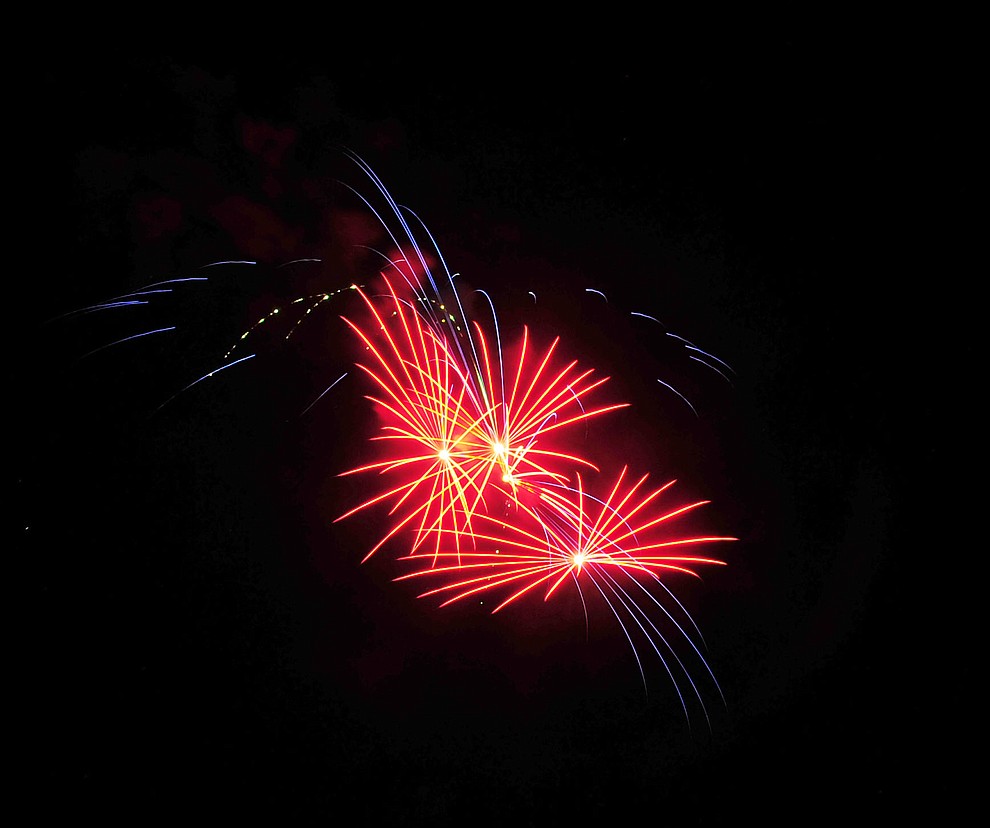 Fireworks explode at the City of Prescott's Watson Lake Fourth of July Celebration Thursday July 4, 2019. (Les Stukenberg/Courier)