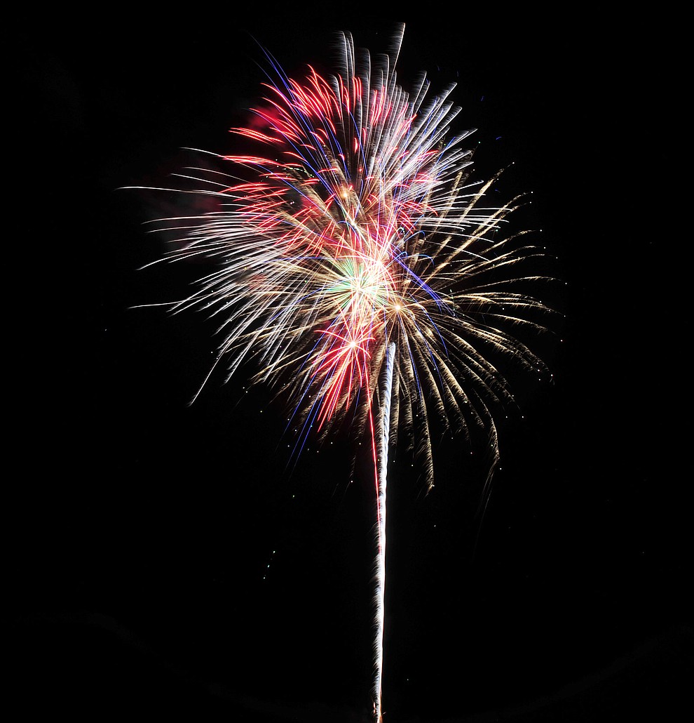 Fireworks explode at the City of Prescott's Watson Lake Fourth of July Celebration Thursday July 4, 2019. (Les Stukenberg/Courier)