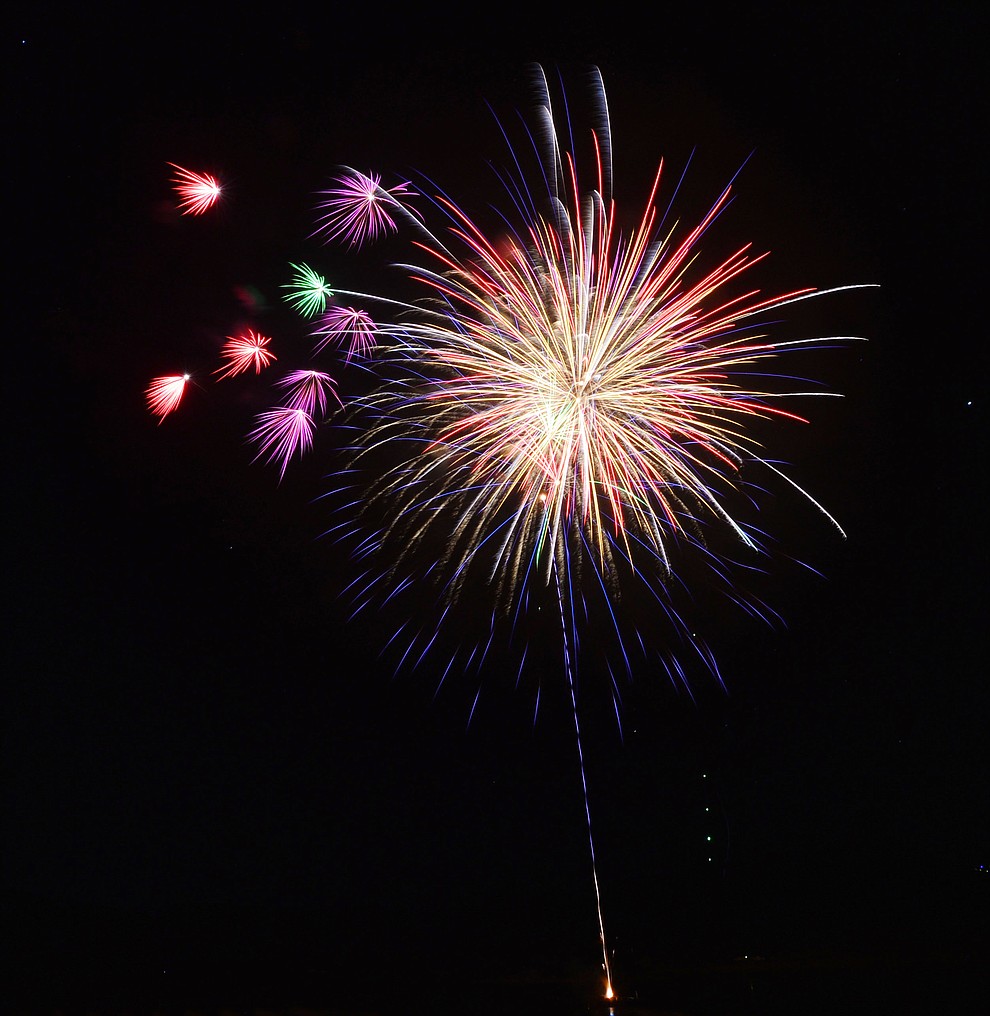 Fireworks explode at the City of Prescott's Watson Lake Fourth of July Celebration Thursday July 4, 2019. (Les Stukenberg/Courier)
