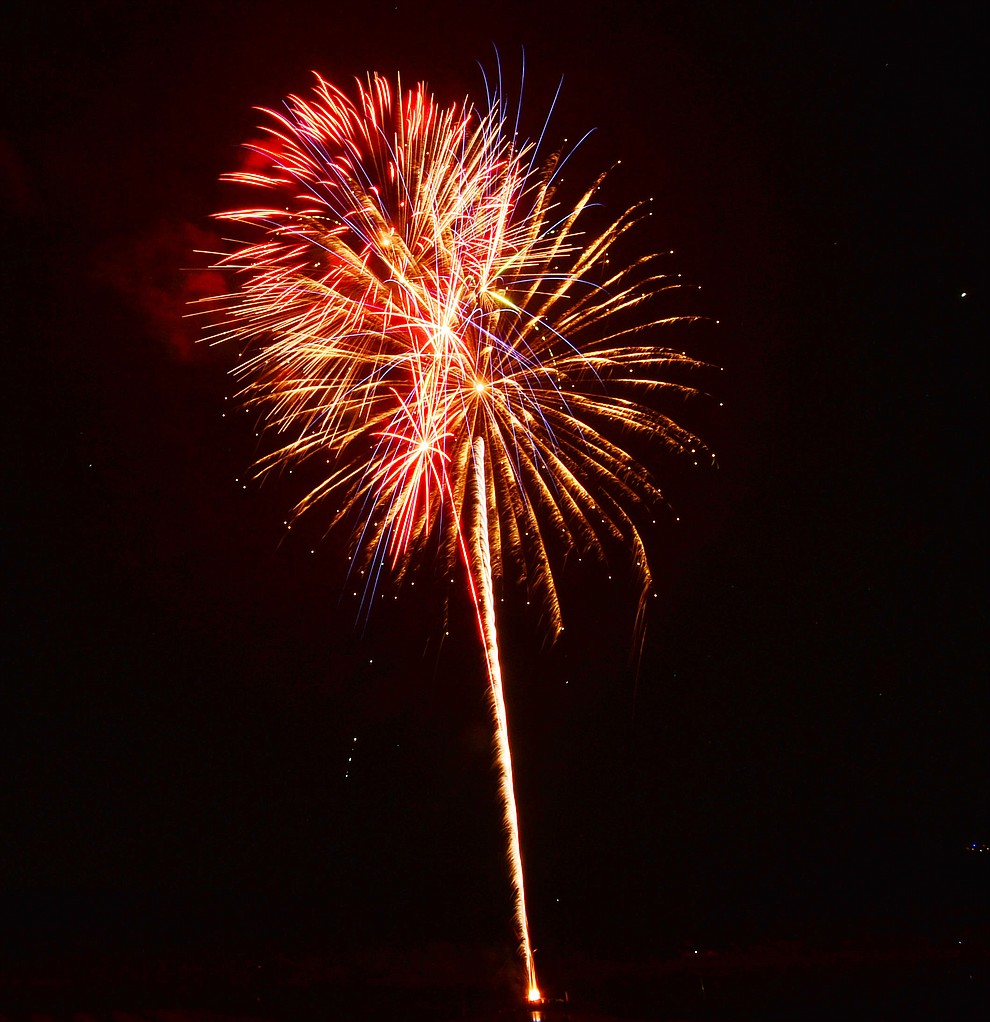 Fireworks explode at the City of Prescott's Watson Lake Fourth of July Celebration Thursday July 4, 2019. (Les Stukenberg/Courier)