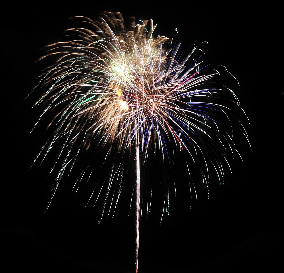 Fireworks explode at the City of Prescott's Watson Lake Fourth of July Celebration Thursday July 4, 2019. (Les Stukenberg/Courier)