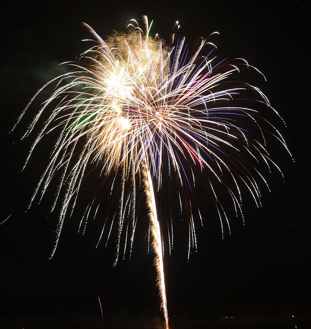 Fireworks explode at the City of Prescott's Watson Lake Fourth of July Celebration Thursday July 4, 2019. (Les Stukenberg/Courier)