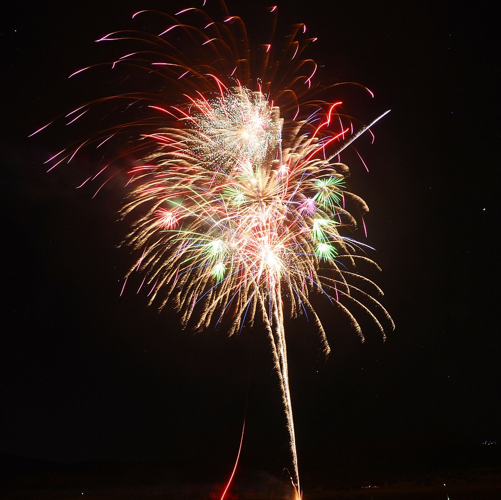 Fireworks explode at the City of Prescott's Watson Lake Fourth of July Celebration Thursday July 4, 2019. (Les Stukenberg/Courier)