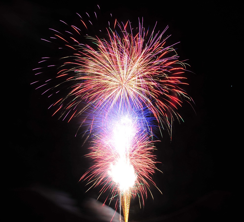 Fireworks explode at the City of Prescott's Watson Lake Fourth of July Celebration Thursday July 4, 2019. (Les Stukenberg/Courier)