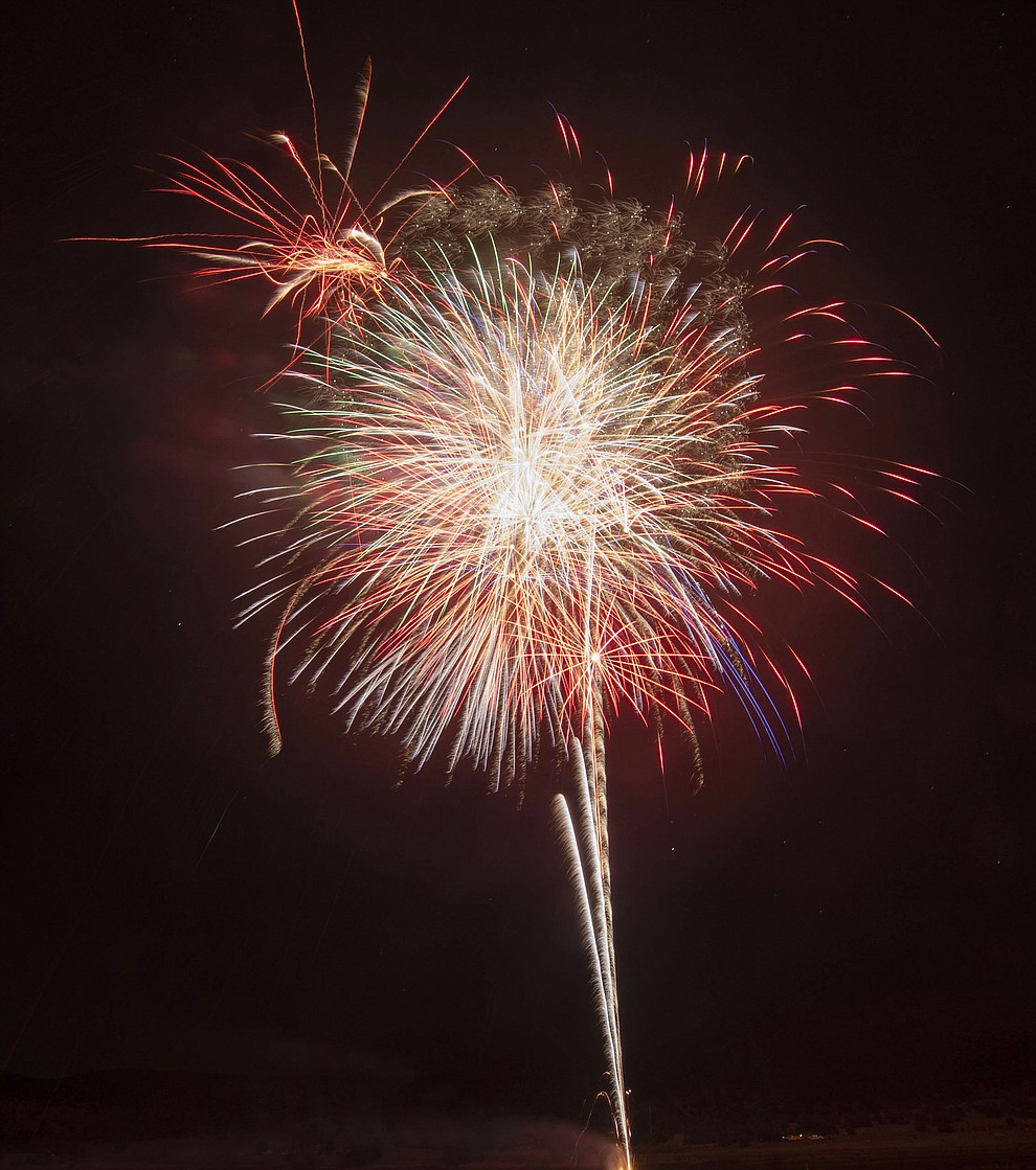 Fireworks explode at the City of Prescott's Watson Lake Fourth of July Celebration Thursday July 4, 2019. (Les Stukenberg/Courier)