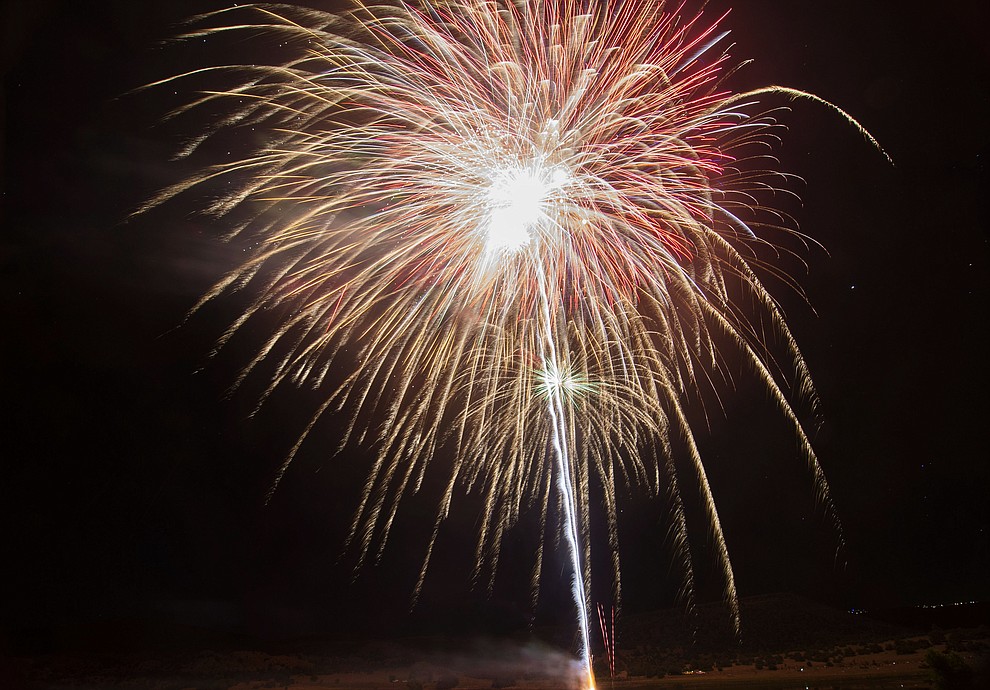 Fireworks explode at the City of Prescott's Watson Lake Fourth of July Celebration Thursday July 4, 2019. (Les Stukenberg/Courier)