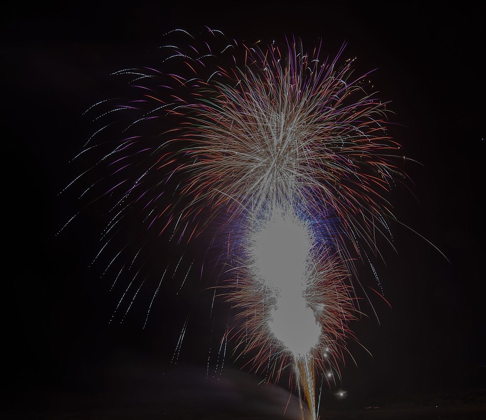 Fireworks explode at the City of Prescott's Watson Lake Fourth of July Celebration Thursday July 4, 2019. (Les Stukenberg/Courier)