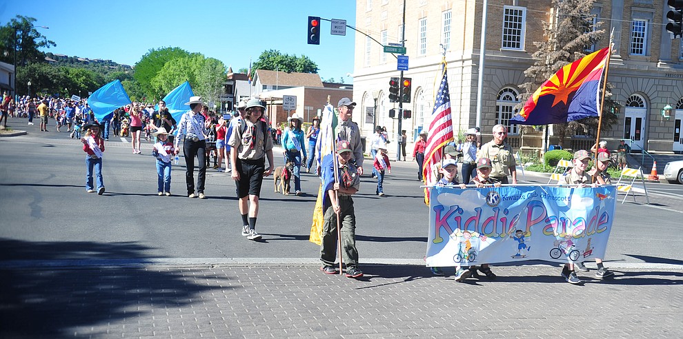 The 78th annual Kiwanis Kiddie Parade starts along Cortez Street in downtown Prescott Friday July 5, 2019. (Les Stukenberg/Courier)