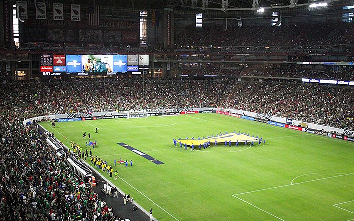 Playing in Glendale was like playing before a home crowd, the Mexican coach said, but Haitian players said they were also energized by the crowd’s enthusiasm. (Photo by Owain Evans/Cronkite News)