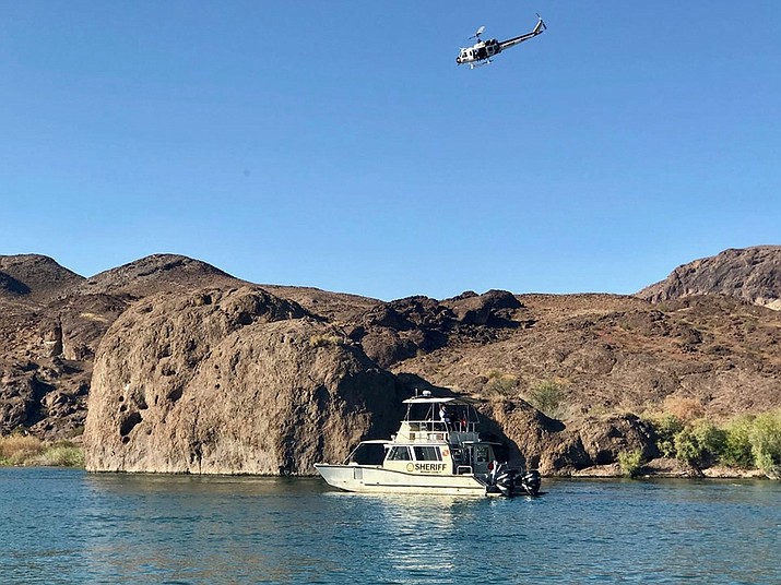 On Saturday, July 6, at approximately 9:15 a.m., the male subject was located deceased by side scan sonar and recovered by divers. The victim has been identified as Chance Huerta, 16 of Victorville, CA. It was determined that the victim attempted to do a flip off of a cliff and landed wrong. The victim came to the surface briefly, before witnesses on scene lost sight of him. This investigation is ongoing. (Mohave County Sheriff’s Office/Courtesy)