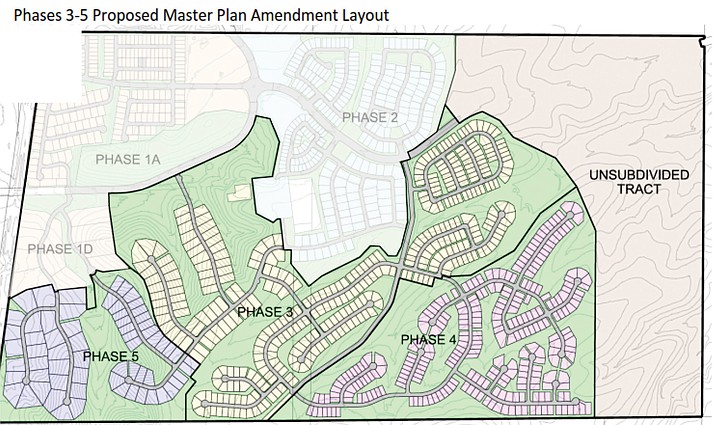 Shown is the proposed master plan amendment layout for the Granite Dells Estates.(City of Prescott, Courtesy)