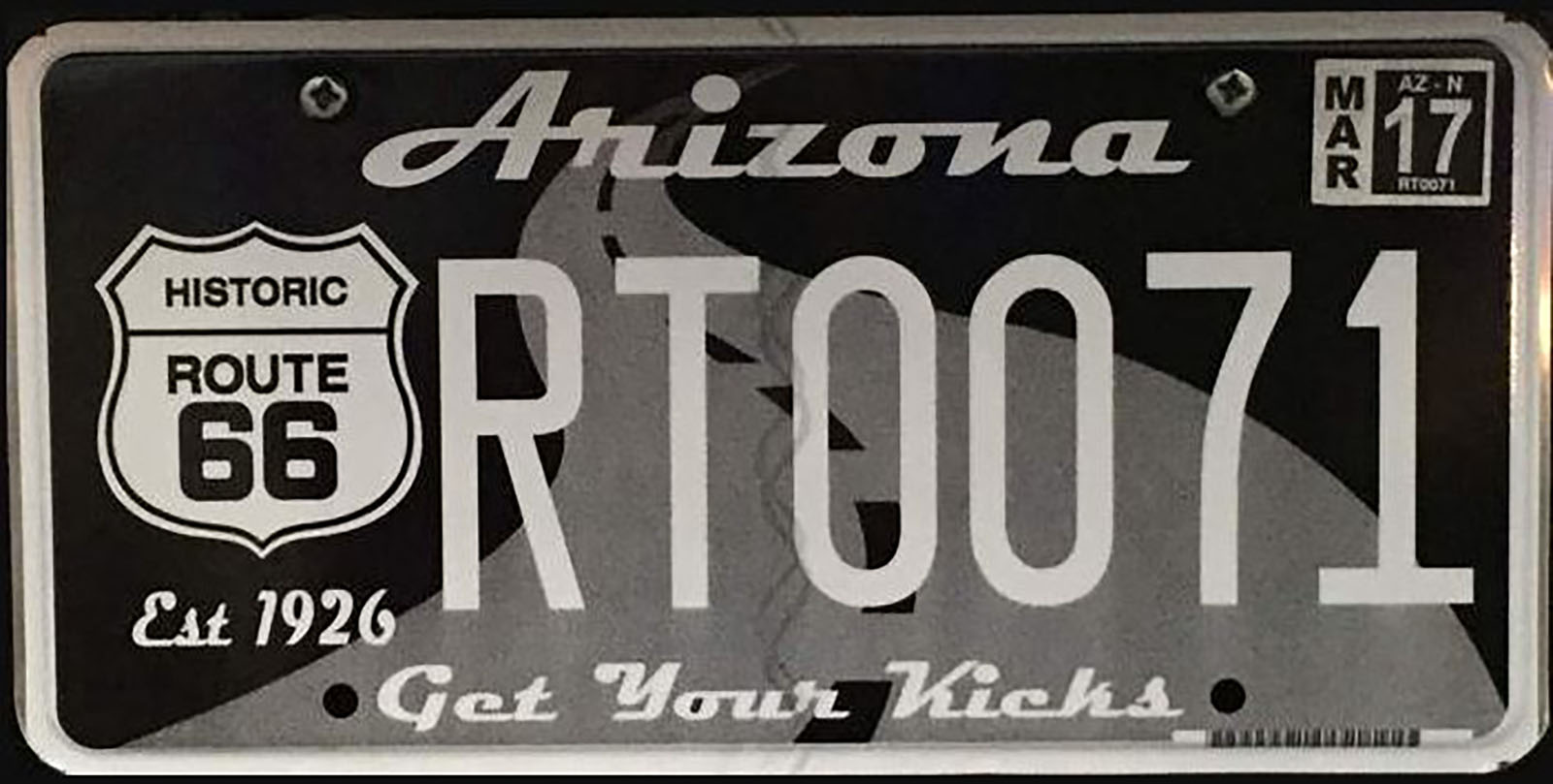 Route 66 Mother Road of America Old Car Arizona License Plate 