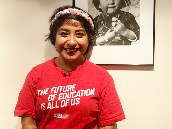 Lizeth Herrera, who teaches at Isaac E. Imes School in Glendale, says she feels responsible to help spread what she has learned about Native American history and culture. (Photo by Amanda Slee/Cronkite News)