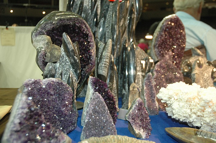 Amethyst and Orthoceras will be found at the Prescott Gem & Mineral Club’s 16th Annual Gem & Mineral show at the Prescott Valley Event Center August 2-4. (Jason Wheeler/Tribune)