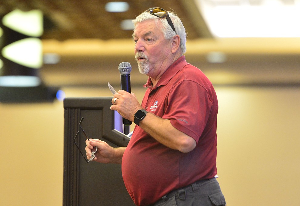 Humboldt Unified Education Foundation's Jim Clemens speaks as the Humboldt Unified School District held their 5th convocation at the Prescott Resort Friday, August 2, 2019. (Les Stukenberg/Courier)